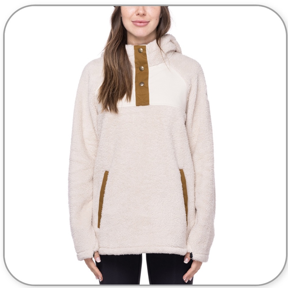 NWT 686 Women Hemlock Fleece Hoody Birch Colorblock M2WLAY33-BRCH Sz Med